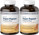 American Health Super Papaya Enzyme Plus Žuvacie tablety, Natural Papaya Flavor - Podporuje vylučovanie a vstrebávanie živín, obsahuje Papain & Other Enzymes - 360 Počet - Balenie 2