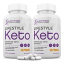 Justifikované laboratóriá (2 balenia Lifestyle Keto pilulky 1275MG Nová a vylepšená formula obsahuje Apple Cider Ocogar Extra panenský olivový olej prášok Zelený čaj Leaf 120 Kapsule