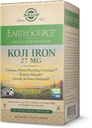 Solgar Earth Source Food Fermented Koji Iron 27mg, 30 Rastlinné kapsule - Vyššia absorpcia, Slow-Release Železo - Jemne na Žalúdok - Non-GMO, Vegan, Gluten Free, Dairy Free, Košer - 30 Slúži