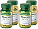 Prírodné Bounty Melatonin, podporuje relaxáciu a zdravie spánku, 10 mg, kapsuly, 60 Ct (pack of 4)