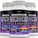 NEW AGE Magnézium Supplement -Powerful Glycinate Citrate Malate Oxide Taurat Aspartate Glukonát Orotát a Mag Chlorid Mangane Bone Health and Bone Strength, Joint Support- 270 Počet