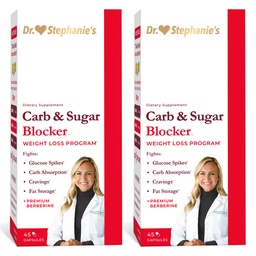 Dr. Stephanie's Mealtime Carb & Sugar Blocker - Znížiť trávené Carbs & Sugars, stimulant-free (2 balenia)