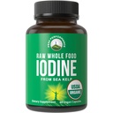 USDA Organic Raw Whole Food Iodine Supplement from Kelp (Ascophyllum Nodosum) - Tablety jodidu draselného Alternatíva - pre podporu štítnej žľazy, energie a imunity - 60 Vegan Capsules by Peak Performance