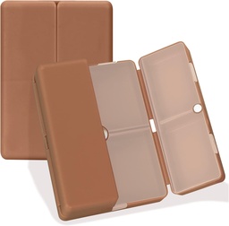 FYY Daily Pill Organizátor, 7 kompartmenty Prenosné cestovné pilulky prípad, [Folding Design] pre Purse Pocket držať vitamíny, Cod Liver Oil, Doplnky a lieky-Brown