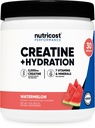 Nutricost Kreatín Monohydrát + Hydratácia Vodový melón Ochutený (30 Servings) - 7 Vitamíny a minerály, 5000 mg kreatinínu na obsluhu