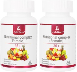 Jedna denná tableta Multivitamín pre ženy - Kompletný multiminerálny s vitamínom A, C, D, E a B-komplex, zinok a viac pre ženskú imunitu, vlasy, kožu a nechty, zažívacie + vegetariánske - 2 fľaše