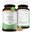 Binder Blend - Toxin Binder Supplement, Detox Kapsule od Healthy Gut - 180 Kapsule - 90 Servings - 960mg Activated Charcoal & 480mg Organic Chlorella - Bloating Relief - Bentonit Clay