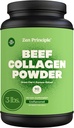Zen Principle Grass-Fed Agglomerated Hydrolyzed Collagen Peptides 3 lb. Anti-Aging Protein Powder for Healthy Hair, Skin & Joints. Paleo and Keto Friendly, GMO and Gluten Free, Pasture-Raised Bovine.