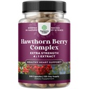 Vysoká sila Hawthorn Berry Kapsule - Pure Antioxidant Hawthorn Berry Supplement with Leaf & Flower Extract 4:1 pre Zdravé srdce a zažívanie - Energetická podpora pre mužov a ženy - 240 Počet balení