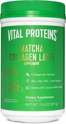 Vital Proteins Matcha Lattes, Matcha Green Tea Collagen Latte Powder, L-Theanine & Caffeine & MCTs - Podpora zdravé vlasy, koža, nechty - Original
