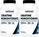 Nutricost Creatin Monohydrát 3 000 mg, 180 kapsúl (750mg per capsule) - Gluten Free, Non-GMO (Pack of 2)