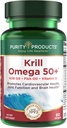 Čistota Produkty Krill Omega 50 (Krill + rybí olej Blend 1000mg + Astaxantín 500mcg + Fosfolipidy 200mg + vitamín D 500 IU) - 60 Mini Softgels