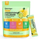Electrolytes Powder Packets, 10G Collagen Hydration Packets, Sugar Free Daily Electrolyte Hydration Recovery Drink Mix with 5 Vitamins & Glutathione, Joint Skin Muscle Support, Keto, Lemon
