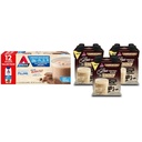 Atkins Milk Chocolate Delight Protein Shake & Café au Lait Iced Coffee Protein Shake, 15g Protein, Low Glycemic, 3g Net Carb, 1g Cukor, Keto Friendly, 12