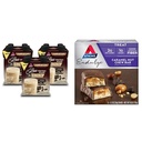 Atkins Café au Lait Protein Shake, 15g Protein, 3g Net Carb, 12 Count + Atkins Endulge Caramel Nut Chew Bar, 1g Cukor, 5 Count