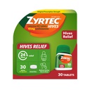 Zyrtec 24 Hives Relief tablety, 10 mg Cetirizín HCl Tablety na pomoc znížiť Žihľavka a znížiť svrbenie Vzhľadom na Žihľavky, Antihistaminiká Tablety na zmiernenie svrbenia a liečbu žihľavky, 30 ot