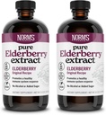 Norm's Farmy Pure Elderberry Extract 2PK - Vyrobené len z bazových plodov v USA - Immune, Antioxidant Support, No Added Sugar, Prídavné látky, Vegan, Gluten-free, non-GMO, Tincture alkohol Free - 8 Oz