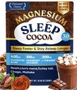 Mushroom Hot Cocoa Powder with Magnesium Glycinate, Natural Sleep Aid with Reishi & L-Theanine for Adults, 12 Superfoods, Melatonin 3mg, Unsweetened Hot Chocolate Drink Mix for Sleep, 30 Servings