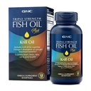 GNC Triple Strength Fish Oil Plus Krill Oil Omega 3 Supplement, 1000mg EPA a DHA, podporuje srdce, mozog, koža, oči a spoločné zdravie, 60 Softgels