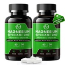 (2 Pack) Magnesium Glycinate Capsules, Magnesium Supplement with Zinc, Vitamin D3 & B6 - Highly Bioavailable and Absorption - Bone, Heart, Joint, Immune Support, 120 Vegan Capsules