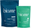 Bio.me Daily Prebiotic Fiber & Synbiotic Bundle - Fiber Powder for Digestive Health & Bloating - Pre, Pro, Postbiotic for Gut Health & Immune Support, Non-GMO, Gluten Free - 30 Servings, 60 Kapsule