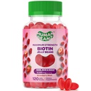 Biotin jelly Bean Gummy Vitamíny, Max Strength Biotin pre vlasy, kožu a nechty, 10 000 μg na porciu, Rast vlasov Vitamíny pre mužov a ženy, 120 Jahodový Blast želé Fazule, Kosher