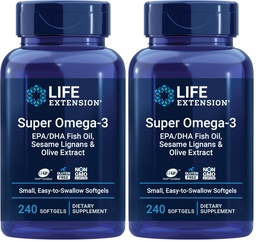 Life Extension Super Omega-3 EPA/DHA Fish Oil, season Lignans & Olive Extract 