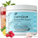 Daily Stress & Skin Support Drink Powder – Adaptogen Cortisol Reducer with Ashwagandha KSM-66, L-Theanine, Magnesium & Collagen Peptides – Mood, Focus & Hydration - Raspberry Lemonade, 30 Servings