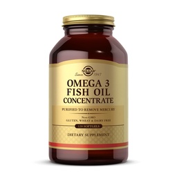 Solgar Omega-3 Fish Oil Concentration - 120 Softgels - Podpora pre spoločné a metabolické zdravie - Gluten Free, non-GMO, Dairy Free - 60 Servivné služby