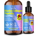 Marine Collagen Peptides Liquid Drops, Hydrolyzed Multi Type I & III Collagen w. Hyaluronic Acid Biotin Vitamin C for Joint, Skin, Hair & Nail, Liquid Marine Collagen High Absorption for Women Men