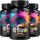 (3 Pack) IQ Blast Plus - IQBlast Plus Capsules Support Advanced Formula Reviews, IQBlastPlus Pills Natural Ingredients Memory Support Daily Vitamins for Health and Wellness, 180 Capsules for 3 Months