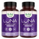 Uhlie Naturals Luna Sleep Aid - Non-Habit formovanie Natural Sleeping Pills pre dospelých s prirodzeným zdrojom zložiek - Valerian Root, Melatonin, Kamilka, citrónový balzam, a viac - 120 Vegan Kapsule