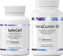 SafeCell S-Acetyl Glutatión Doplnok pre Neuro Health Support & TetraCumin SR Joint Support, Trvalé uvoľnenie Turmeric Curcumín Metabolit
