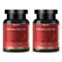 Antarktída Krill Oil - Wild Caught Omega 3 Krill Oil 500 mg s EPA, DHA, Astaxantín & Fosfolipidy - mozog, srdce, Joint Support, non-GMO, Gluten-free, Antioxidant, Trvalo dostupné, 60 Softgels