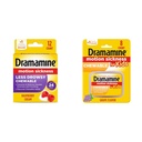 Dramamine Motion Choroba Relief Žuvacie tablety Bundle s malinovým krémom Chuť 12 Počet a Hroznová chuť pre deti 8 Počet