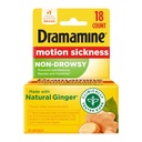 Dramamine Motion Choroba Malinová smotana Žuvacie tablety 12 Počet 2 Balenie a zázvor Kapsule 18 Počet