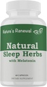 Prírodné obnovenie Natural Sleep Supplement - Melatonin, Valerián Root, Ashwagandha, Horčík, Kamilka, Nighttime Homeopatická bylinná pomoc pre dospelých - 60 kapsúl