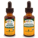 Herb Pharm Kids Certified-Organic Alkohol-Free Cough Crusader Liquid Herbal Formula, 1 Ounce & Kids Certified-Organic Alkohol-Free Echinacea Glycerite Liquid Extract, 1 Ounce