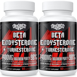 1400mg Beta Ecdysterone and Turkesterone Supplements, Maximalizované 98% Beta Ecdysterone & 20% Turkesterone Extract for Muscle Mass, Silth, Protein Synthesis, 120 Kapsule