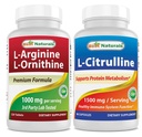 Najlepšie prírodné L-Arginín L-Ornithine - 1000mg & L-Citrulín 1500mg