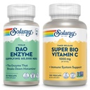 SOLARAY DAO Enzyme a Super Bio Vitamín C 1000mg - Tráviace enzýmy na prelomenie histamín - Časové uvoľnenie VIT C w/Bioflavonoidy Immune Suplement, Vegan, 60-dňová záruka, 30/50 Služby