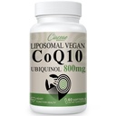 Lipozomálne CoQ10 800mg Ubichinol Softgel, Max Absorbcia Ubichinol Koenzým Q10, Ubichinol CoQ10 Supplement for Antioxidant, Heart Function & Energy Production, Pure CoQ10 800mg, 60 Vegan Softgels