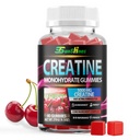 Monohydrát kreatínu Gummies 5g (5000mg), Kreatín bez cukru, energia pred cvičením, Veg, Non-GMO, pre mužov a ženy - 90 gróf Cherry Flavor