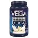 Vega Protein + Creatin - 30g Rastlinný proteín, Vanilka, 20 Servings, 3g Creatin, 5g BCAA, Vegan, Keto, Gluten Free, Dairy Free, Low Carb, pre rast a opravu svalov, Drink Mix, 33.9oz