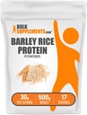 BulkSupplementments.com Jačmeň Ryža Protein Powder - Vegan Protein Powder, Sports Nutrition - Unflavred & Dairy Free, 30g per Serving, 500g (1,1 lbs) (Pack of 1)