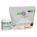 Sunwarrior Active Protein Powder Plant-Based 45 Slúži čokoláda ochutená a kreatín monohydrát prášok 60 Slúži