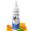 Svrbenie Relief Ušný čistiaci prostriedok pre psy a mačky Prírodný jemný formula s Manuka med a zelený čaj - Triple Botanical Wash pre prevenciu infekcie a kyslosti, PH vyvážená No-Sting 8.45 oz