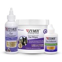 Zymox Enzymatic Ear Wipes, Ear Cleanser, & Ear Solution Without Hydrokortizón pre psov a mačky - Product Bundle - for Dirty, Waxy, Smradľavé uši a na upokojenie infekcie ucha