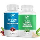 Ženy Váha Manažment Duo 15 Day Detox & Weight Loss Support 2-Krok systém na čistenie, Reset & Udržať výsledky