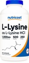Nutricost L-Lysine 1000mg Per Serving, 250 Servings, 500 Kapsule - Bezlepkové, Non-GMO, 500mg Per Capsule